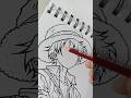 Monkey D. Luffy Anime sketch art | How to draw luffy anime #anime #shorts #tutorial #artwork