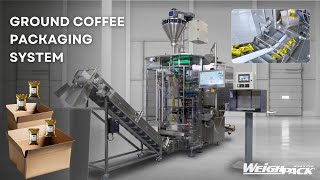 Ground Coffee Packaging System with Bi-Directional Pouch Packing into Cases with VF1200