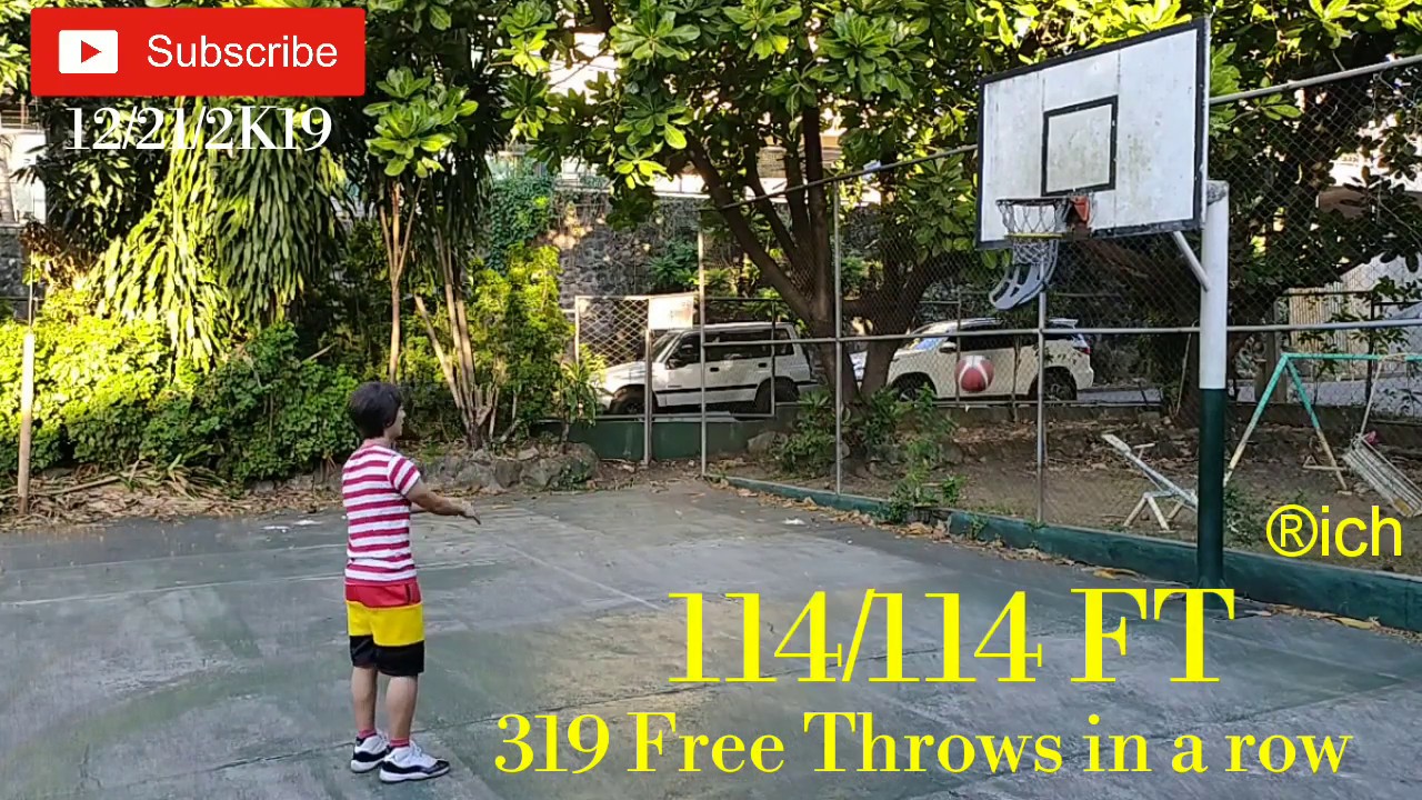 319 Free Throws in a row (SKLZ Kick Out 360 Basketball Return System) 