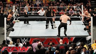 Daniel Bryan \& Roman Reigns vs. Seth Rollins, Big Show, Kane \& J\&J Security: Raw, February 9, 2015