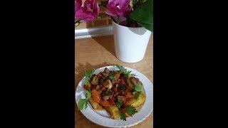 Запеченые грибы с овощами и сердцем. Запеченые грибы с овощами и сердцем.