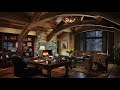 Writing Room Ambience with Blizzard | Heavy Snowstorm, Wind Sounds and Crackling Fireplace