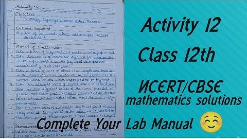 Maths Lab Activity 12 Class 12// Maths Lab Practical Class 12//Activity Solution// CBSE board #file