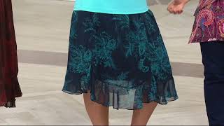Susan Graver Printed Sheer Chiffon Skirt on QVC