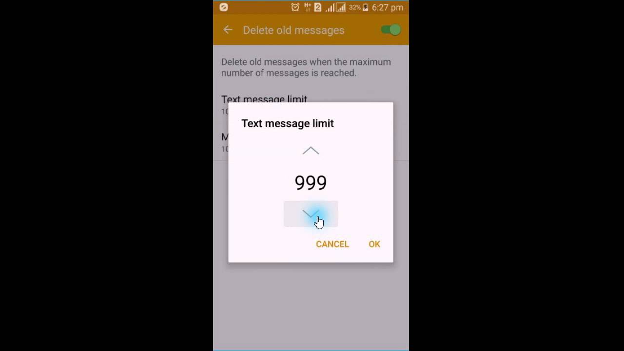 Delete old messages on android YouTube
