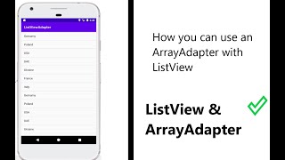 How you can use an ArrayAdapter and ListView | SIMPLE TUTORIAL | ANDROID STUDIO 2021