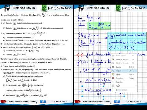 26- Logarithme Népérien.  Bac Science Session Contrôle 2024. Bac Math / Science / Technique.