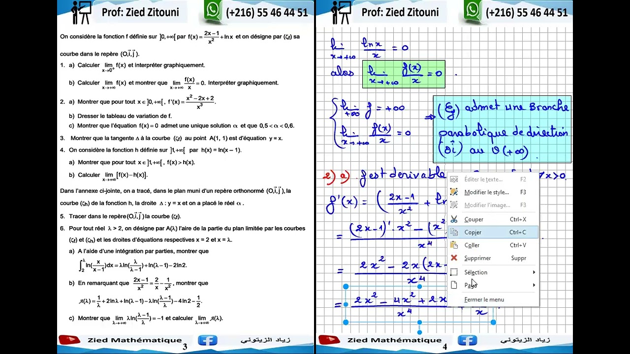 26- Logarithme Népérien.  Bac Science Session Contrôle 2024. Bac Math / Science / Technique.