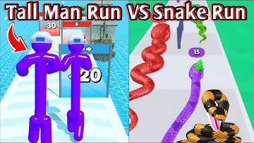 Tall Man Run VS Snake Run | tall man run game | snake run 3d game | playing all levels #games #spot