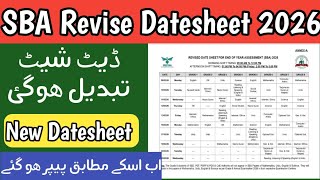 SBA 2026 Final Term Datesheet Change | Class-wise Exam Datesheet changed 2026
