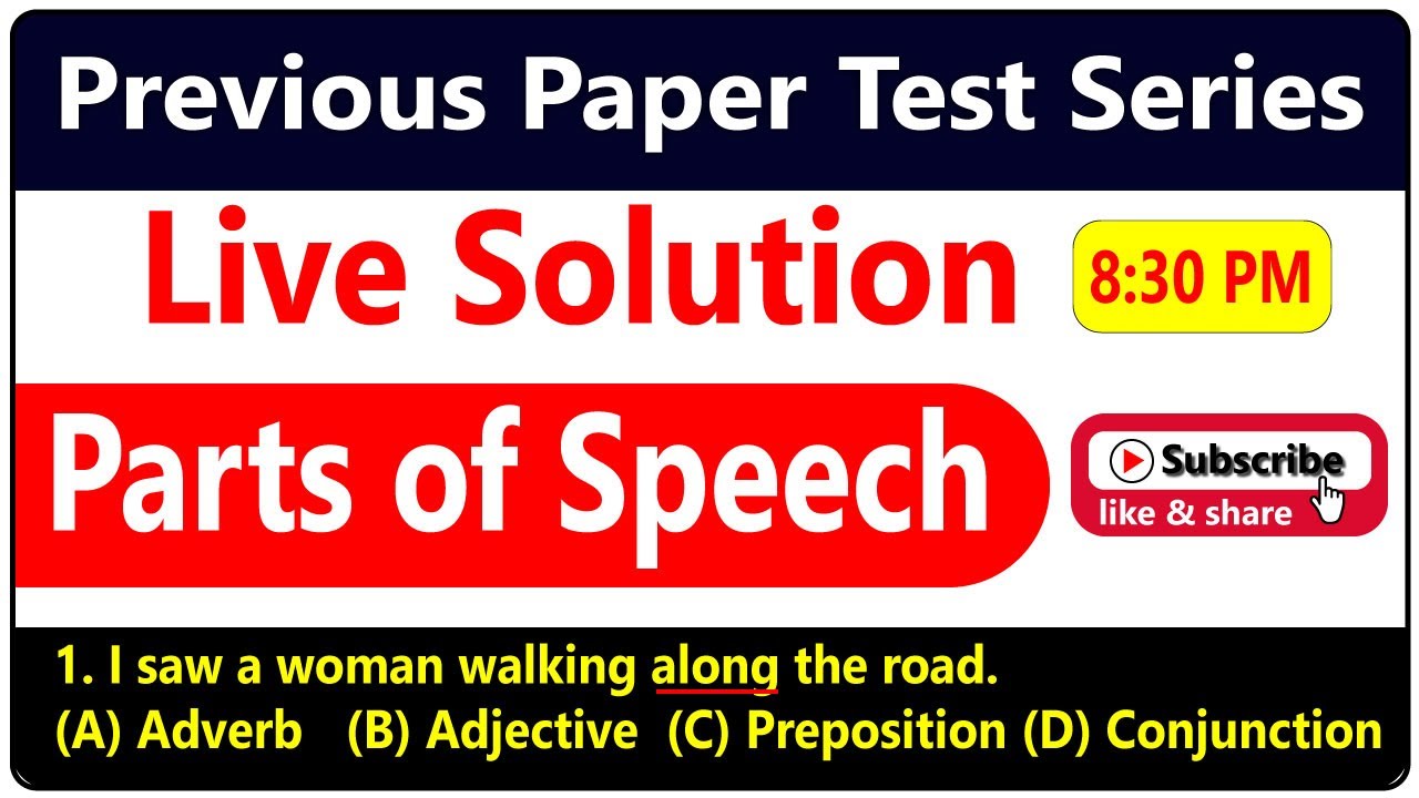 Parts of Speech Super Test Series 100 Questions.