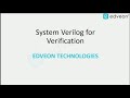 System verilog for verification online training  edveon