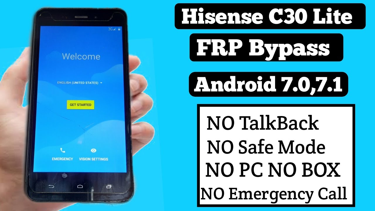 Bypass Google Account Hisense C30 Lite Android 7 0 2021 Frp Remove Google Unlock Hisense C30 2021 Youtube