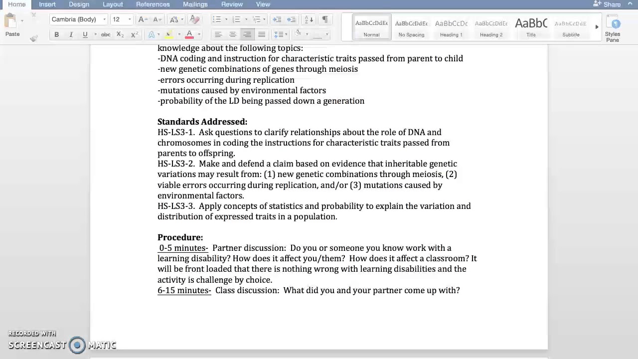 Learning Disabilities Lesson Plan Youtube