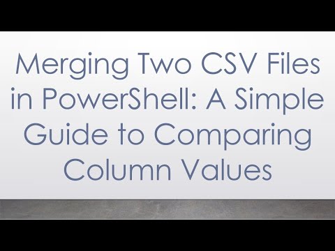 Merging Two CSV