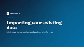 Importing your existing data