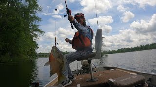 big bluegill on worm and jigs