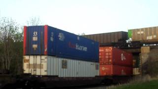 UP 8405 Stack w/ In-Train DPU's Meets BNSF 5602