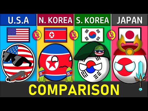 USA vs North Korea vs South Korea vs Japan - Country Comparison