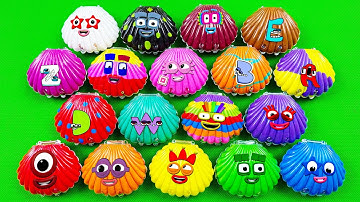 Rainbow SLIME 🌈 Looking For Numberblocks with Seashells Coloring! Satisfying ASMR Videos