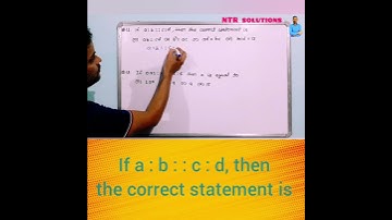 If a : b :: c : d, then the correct statement is @ntrsolutions