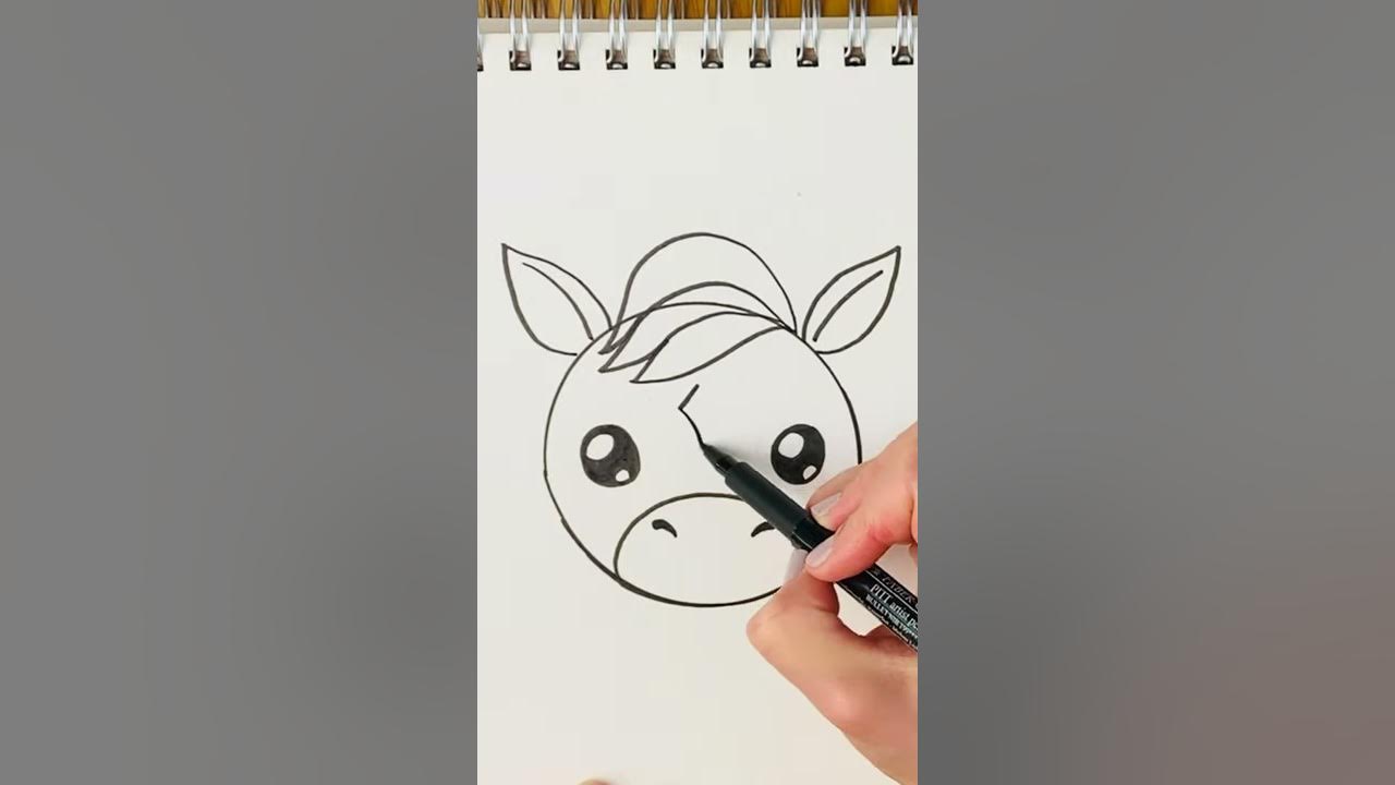 How to draw a horse - como desenhar um cavalo - iPStudio. #shorts