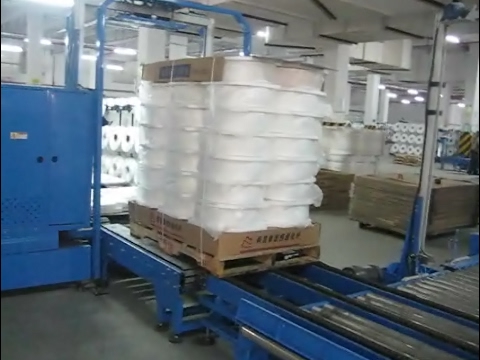 Automatic pallet packing line and strapping machine