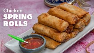Chicken Spring Rolls for Iftar | Crunchy & Flavorful Ramadan Snack | Easy Appetizer Voiceover Recipe