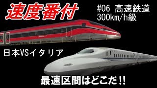 速度番付 #6 高速鉄道300km/h級(Speed ranking) 日本vsイタリア【最速区間はどこだ!!】