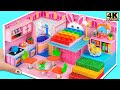 (Satisfying Video) Build Cute Pink Rabbit House with Pop It Bed ❤️ DIY Miniature Cardboard House