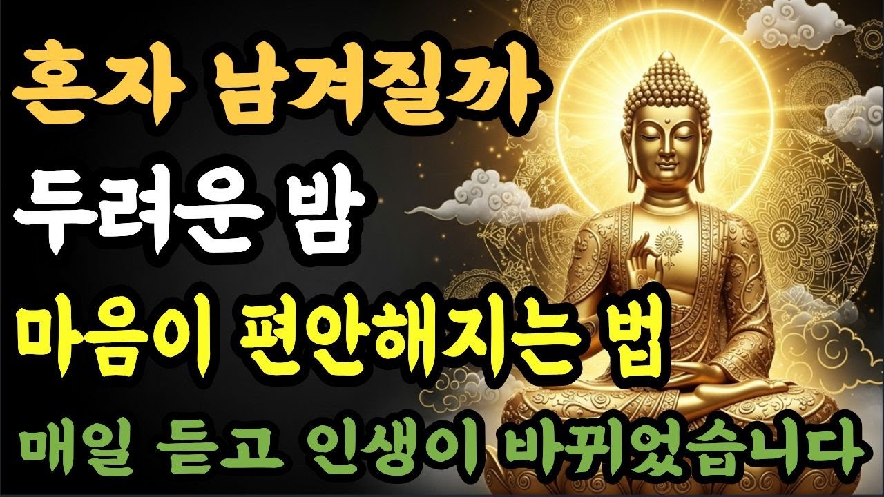 부처님 말씀   혼자 남겨질까 두려운 밤, 반야심경이 알려준 진실 – 마음을 비우는 시간  듣기만 해도 복이 찾아오는 부처님 말씀