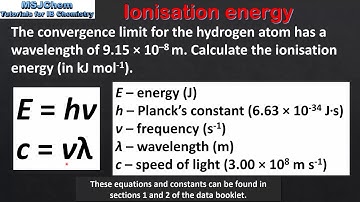 S1.3.6 Calculating ionisation energy (HL)