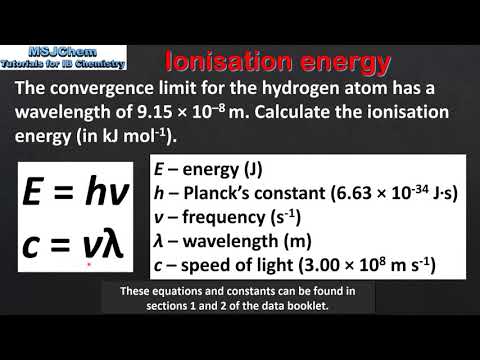 12.1 Calculating ionisation energy (new) (HL)