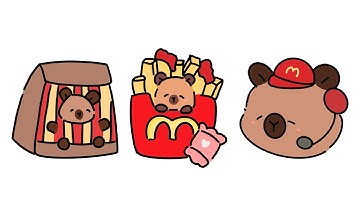 How to draw capybara in McDonald theme
