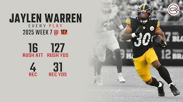 Jaylen Warren Week 7 Highlights | Every Run, Target, and Catch vs Bengals
