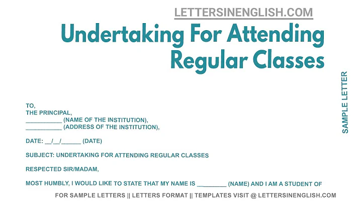 Undertaking For Attending Regular Classes - Sample Undertaking Regular Classes