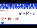 Despeje de ecuaciones | Despejar una variable | Parte 3