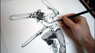 CHAINSAW MAN - Manga Tools! Pigma Sakura, Deleter Screentone, Micron, Strathmore Paper