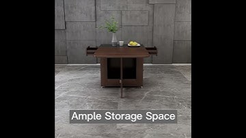 Modern Walnut Folding & Expandable Dining Table Set