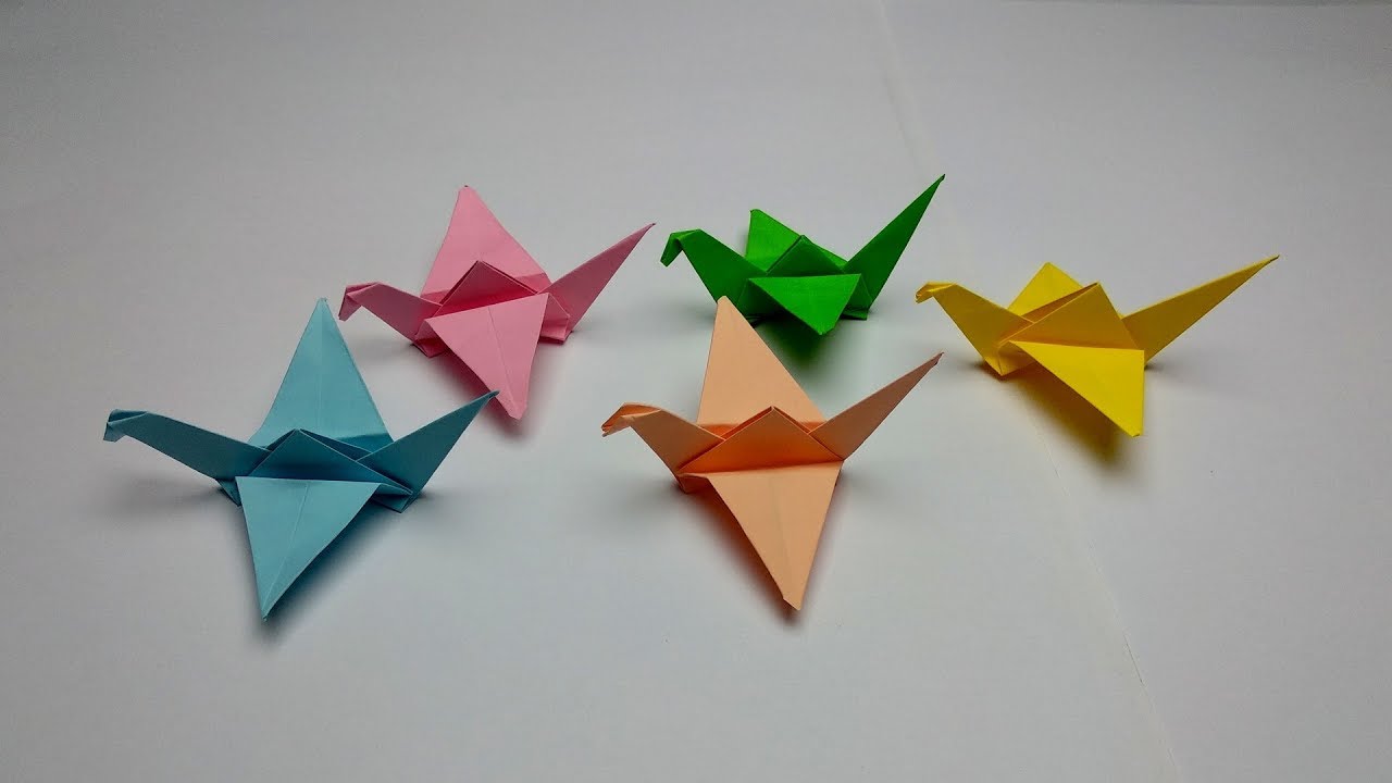 How to make an origami crane with sticky notes Paper crane that flaps