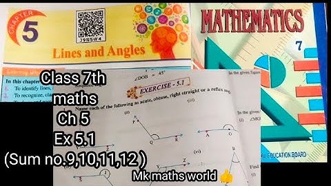 #Class 7th Maths Ch 5 Lines and Angles👍Ex 5.1(Linear pair,V.O.A)Sum no.9,10,11,12👍NCERT PSEB CBSE 🥰