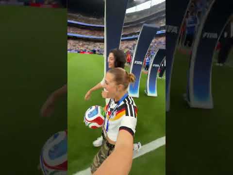 What it feels like to walk out with the match ball at a World Cup game 🤯🤯