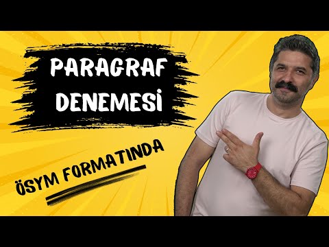 ÖSYM Formatında / PARAGRAF DENEMESİ  / RÜŞTÜ HOCA