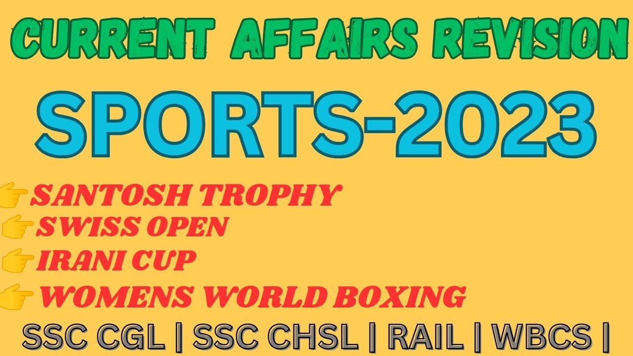 Current Affairs Revision Sports 2023 | Sports Current affairs 2023