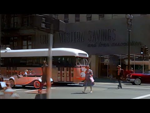USA 1950s | AI restored footage | Time travel to 1950s Los Angeles
