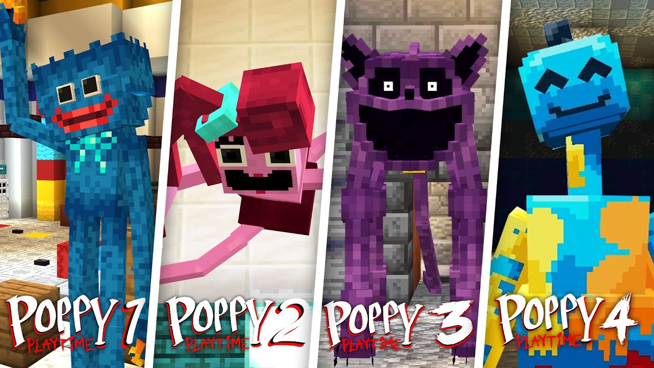 Poppy Playtime All Chapter 1,2,3,4 In Minecraft Full Gameplay