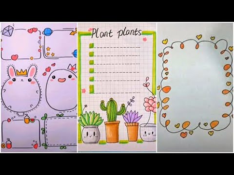 Vẽ Khung Cute Đáng Yêu, Vẽ Trang Trí Dễ Thương | H Simple Art #4 - Youtube