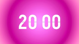 20 minutes Timer Pink Aura 🩷 Flip Clock with Simple Beeps 🔔