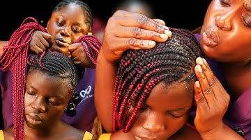 "ASMR✨Hair Crust Picking, Vitamin E Scalp Treatment | Long Nails Scratching & Pulling" ON BRAIDS