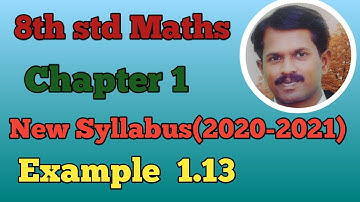 8th std Maths New Syllabus Chapter 1 Example 1.13